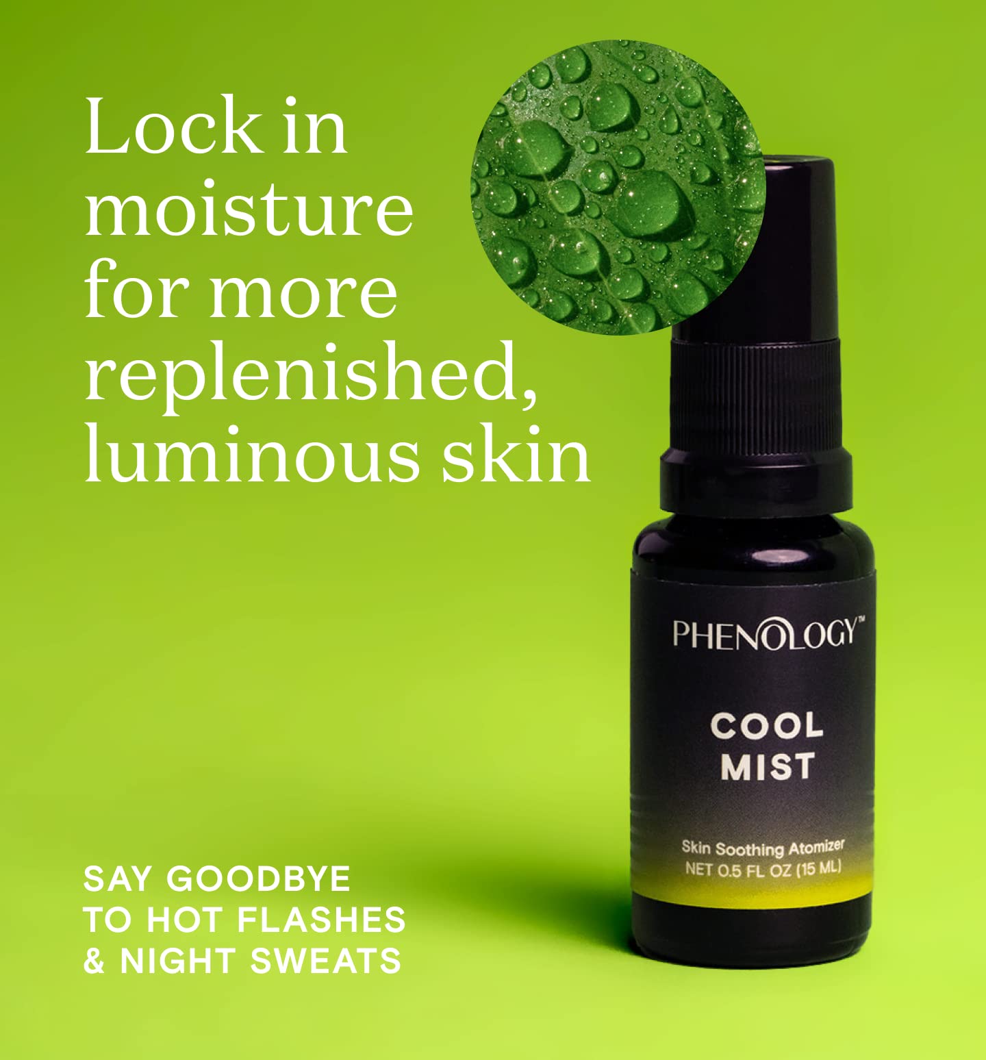 Phenology Menopause Cooling Mist Spray- 0.5 fl oz – Menopause Support for Hot Flashes & Night Sweats Phenology