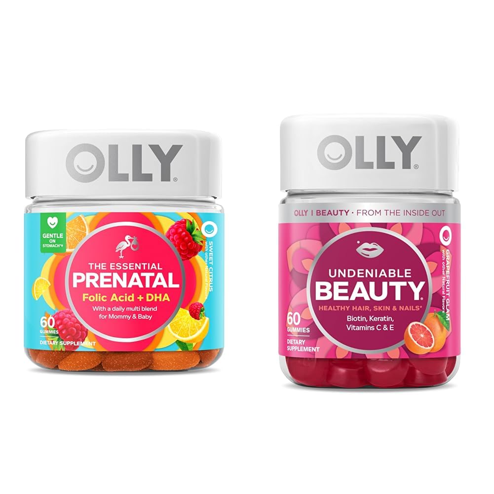 OLLY The Essential Prenatal Gummy Multivitamin, 30 Day Supply (Gummies), Sweet