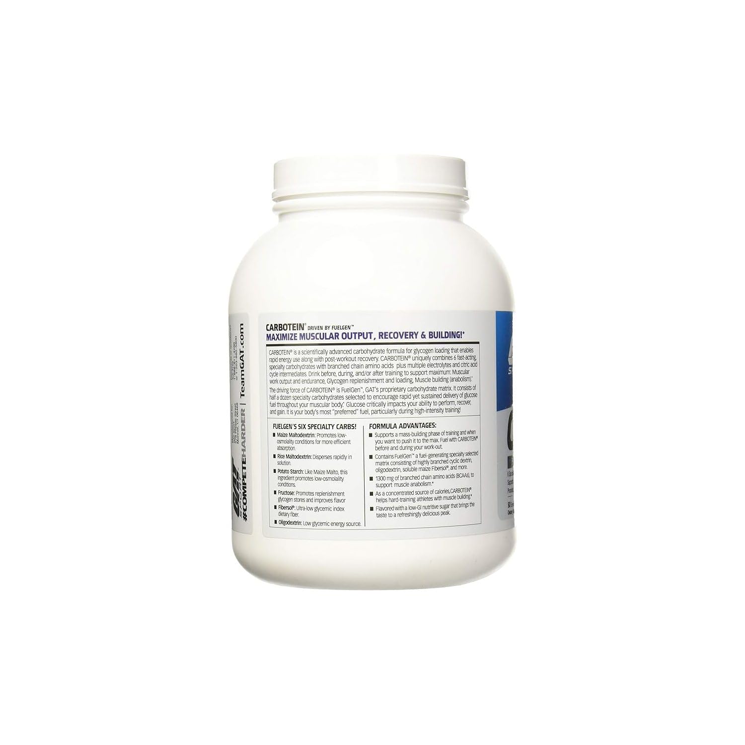 GAT SPORT Carbotein High-Performance Glycogen Loader, 50 Servings (Grape)