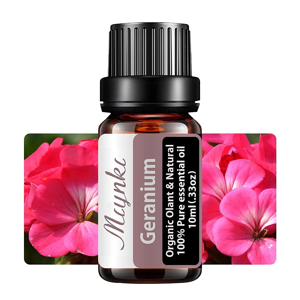 Geranium Essential Oil for Diffuser for Home Kids Women Candle Soap Making DIY -10ml Miyuki