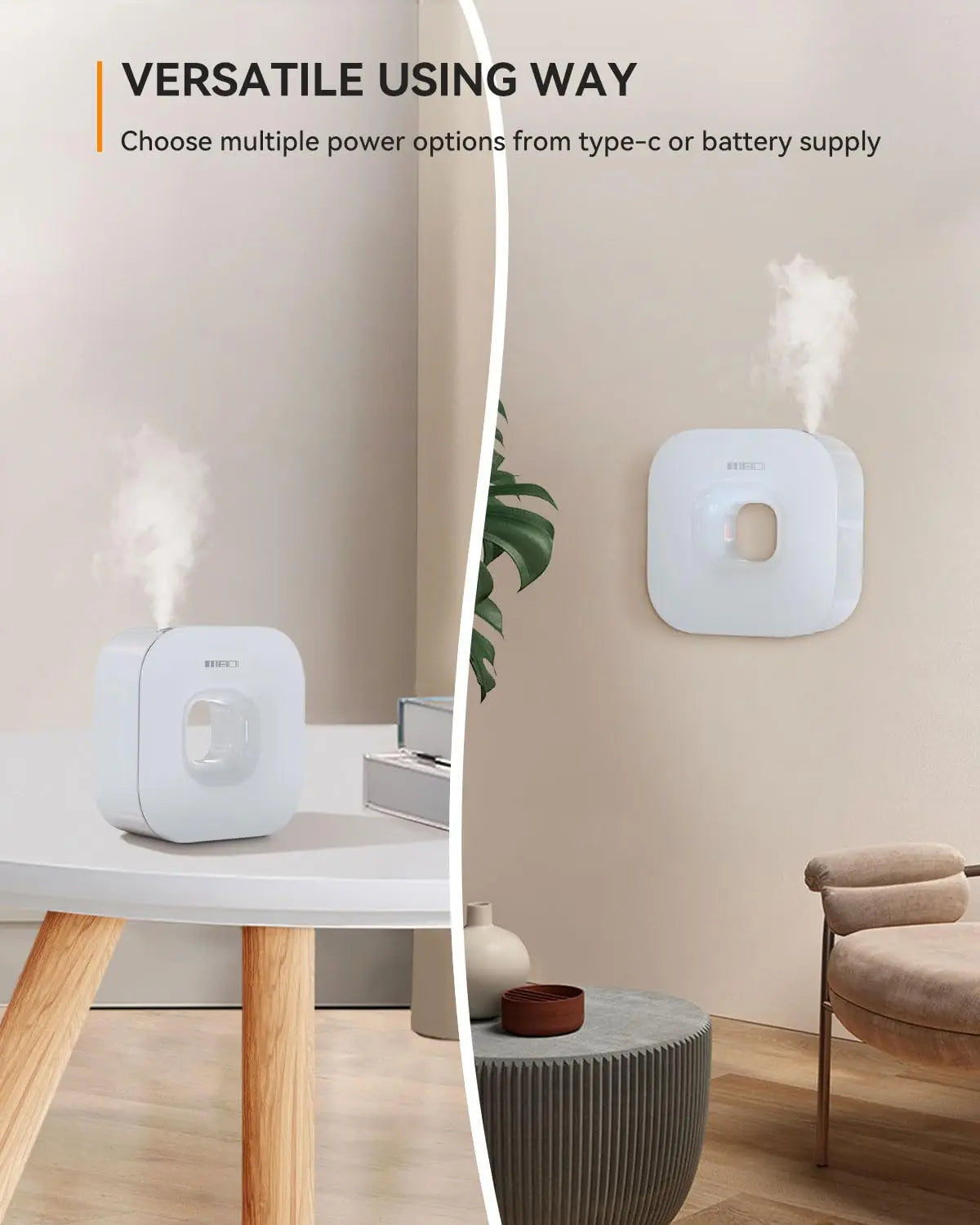 MEIDI Waterless Essential Oil Diffuser - Bluetooth Cordless Aromatherapy Diffuser with App Control MEIDI