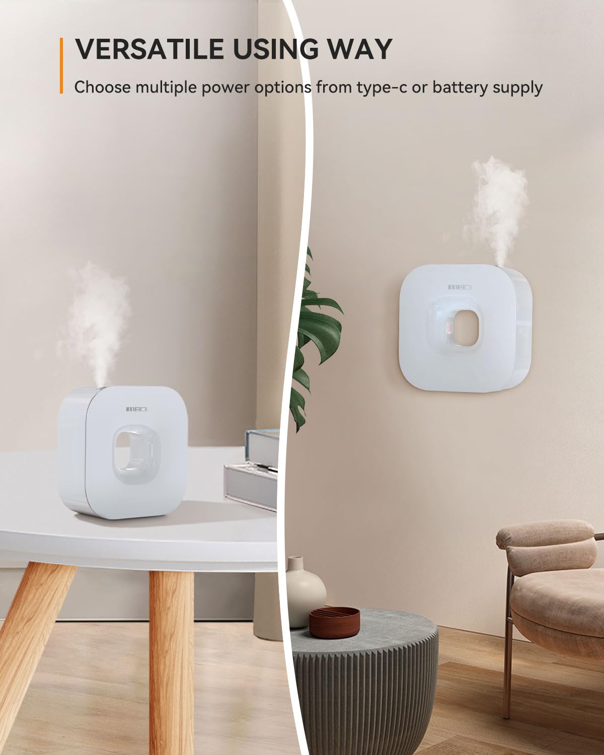 MEIDI Waterless Essential Oil Diffuser - Bluetooth Cordless Aromatherapy Diffuser with App Control MEIDI