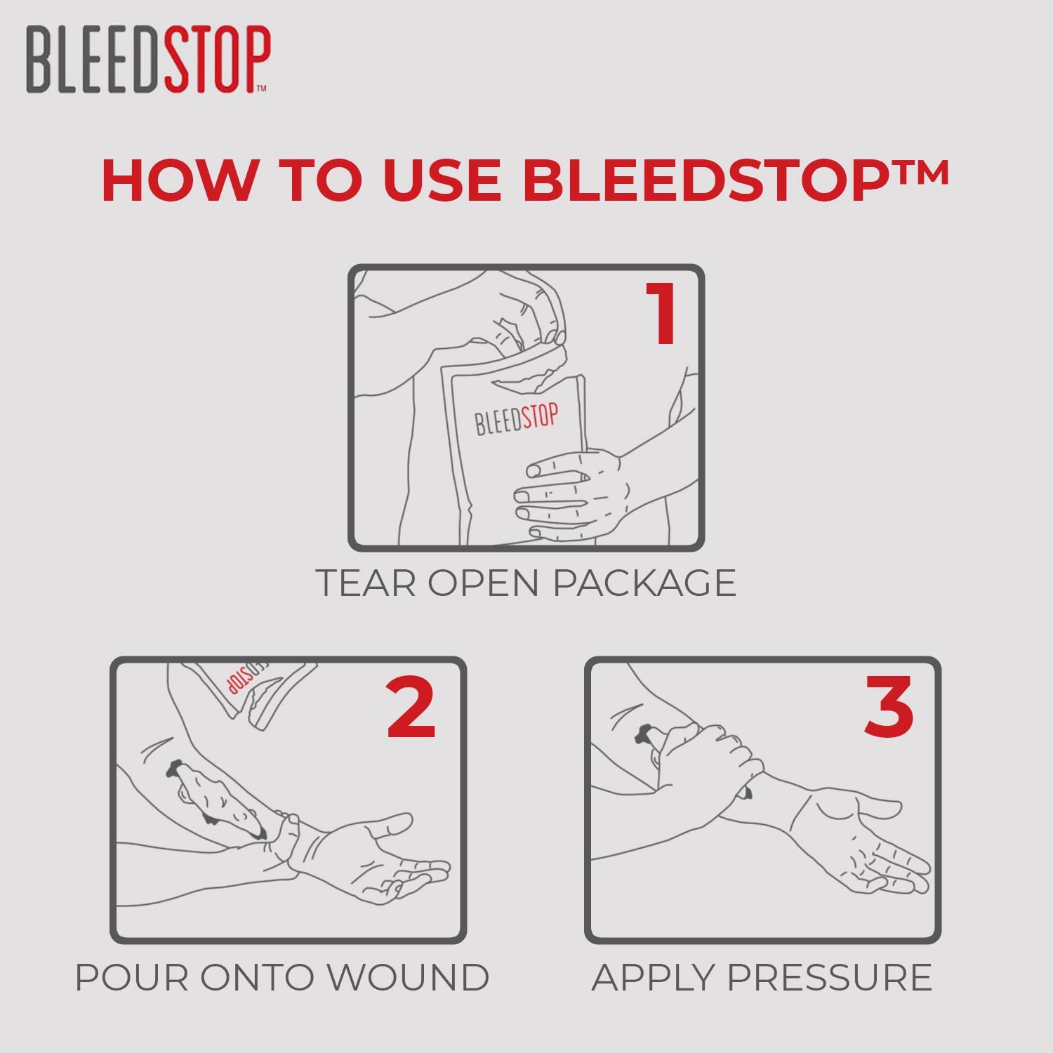 BleedStop™ First Aid Powder for Blood Clotting, Trauma Kit, Blood Thinner BleedStop