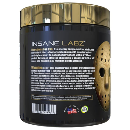 Insane Labz Psychotic Gold and Insane Veinz Gold Pre Workout Nitric Oxide Booster Stack