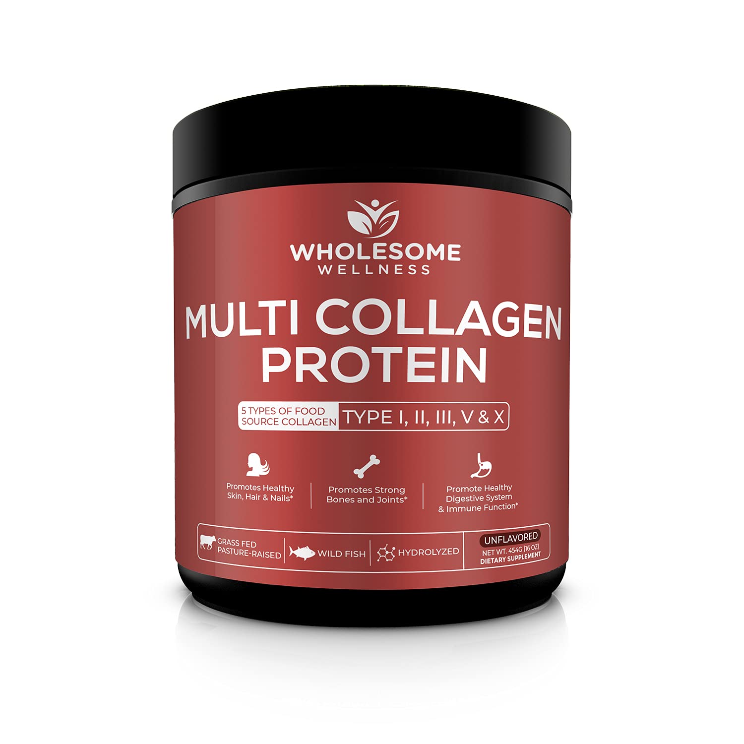 Multi Collagen Protein Powder Hydrolyzed (Type I II III V X) Grass-Fed All-in-One Super 