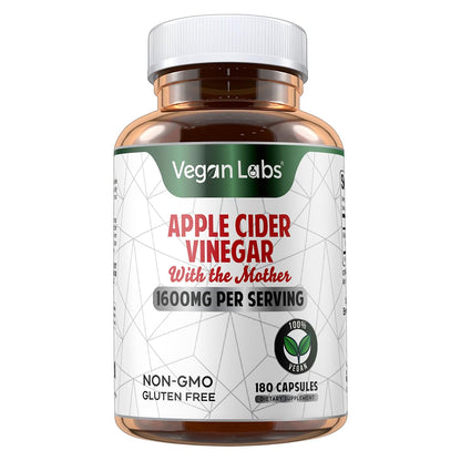 Vegan Labs Apple Cider Vinegar Capsules with The Mother- 180 Vegan Capsules