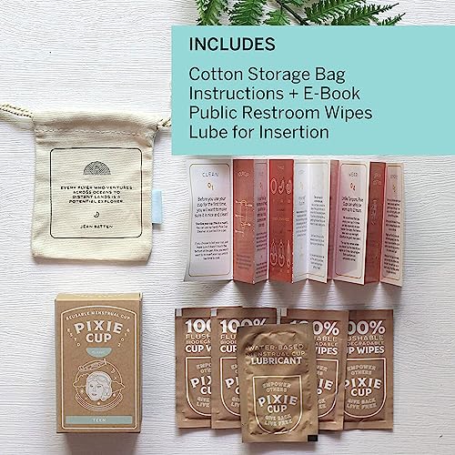 Pixie Cup Soft Menstrual Cup - Ranked 1 for Most Comfortable Reusable Period Cup - Buy One We Give One Pixie Cup