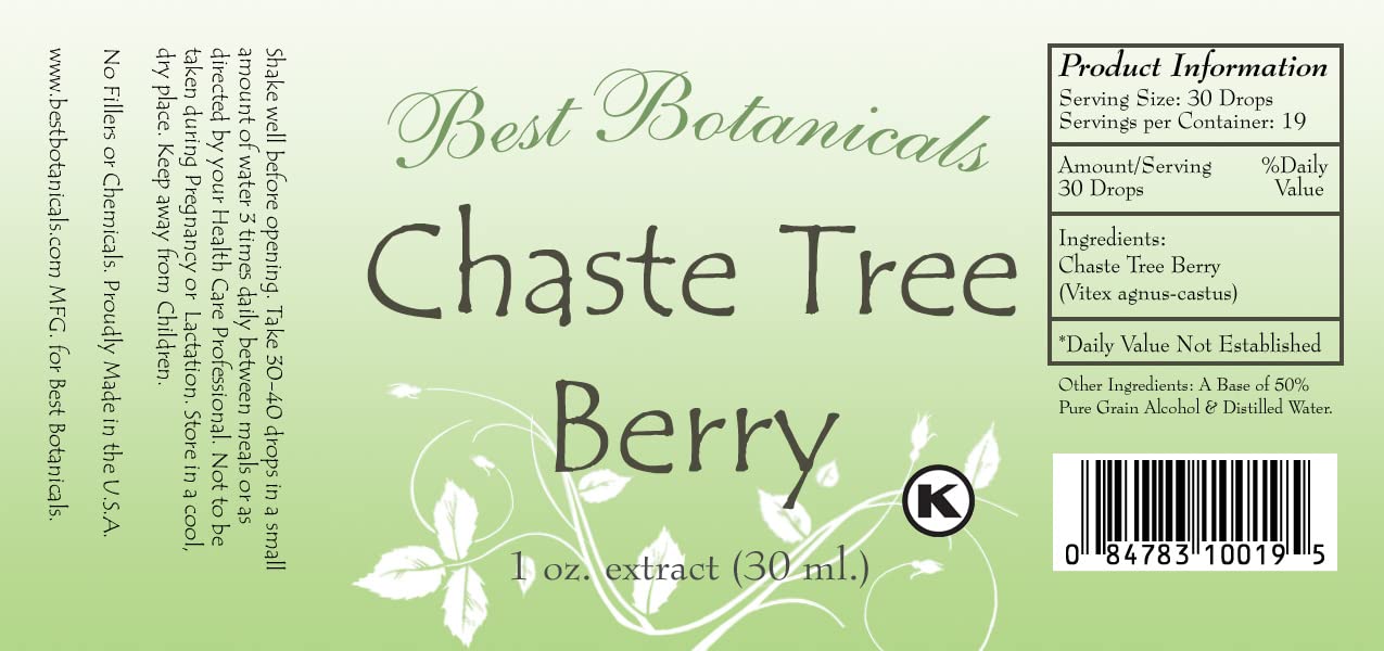 Best Botanicals Chaste Tree Berry Extract 1 oz. Best Botanicals