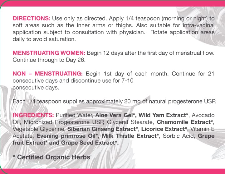 Bountiful Bird Natural Progesterone Cream, with Organic Hormone Balancing Herbs Bountiful Bird