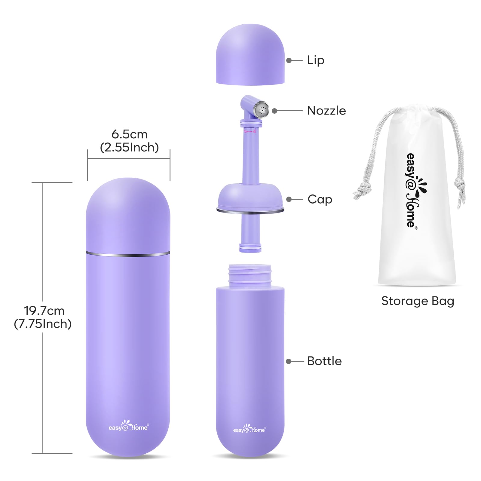 Portable Peri Bottle for Postpartum & Perineal Care: Easy@Home Handheld Bidet Perfect for Personal Easy@Home