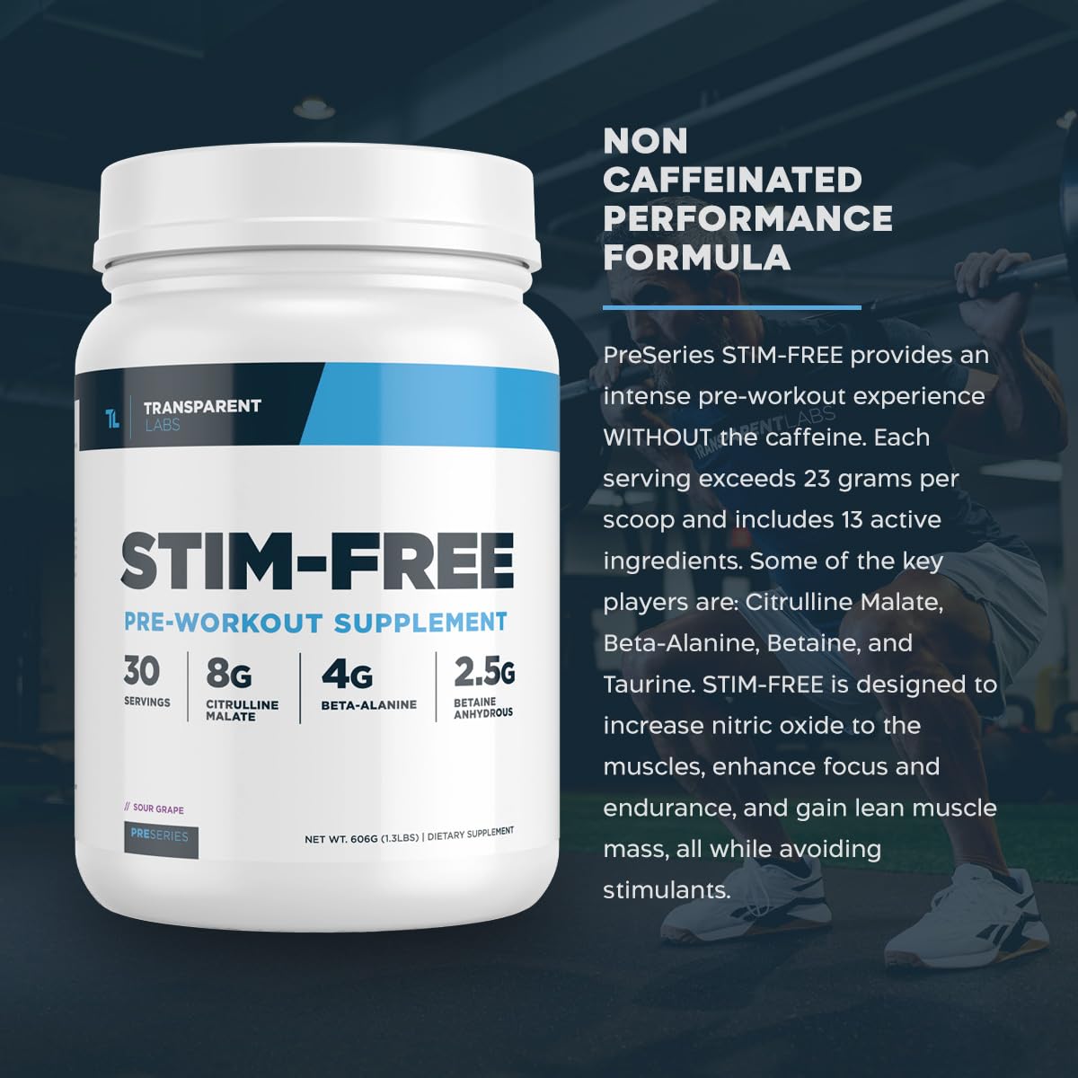 Transparent Labs Stim-Free Pre-Workout - Caffeine & Stim Free Pre Workout Powder