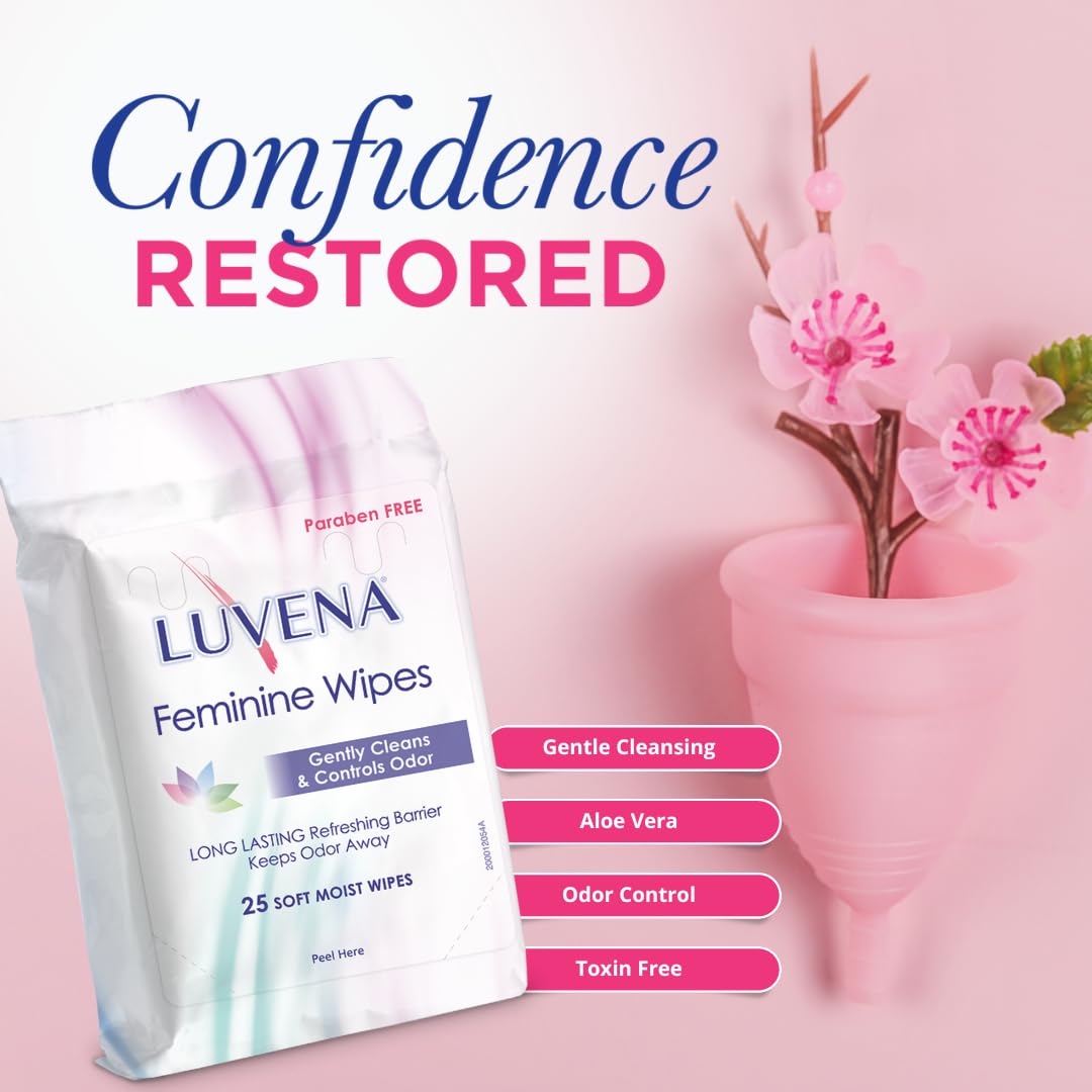 Luvena Feminine Wipes - Soft Wet Wipes for Women - Refresh & Resist Odor - Gynecologist Tested LUVENA