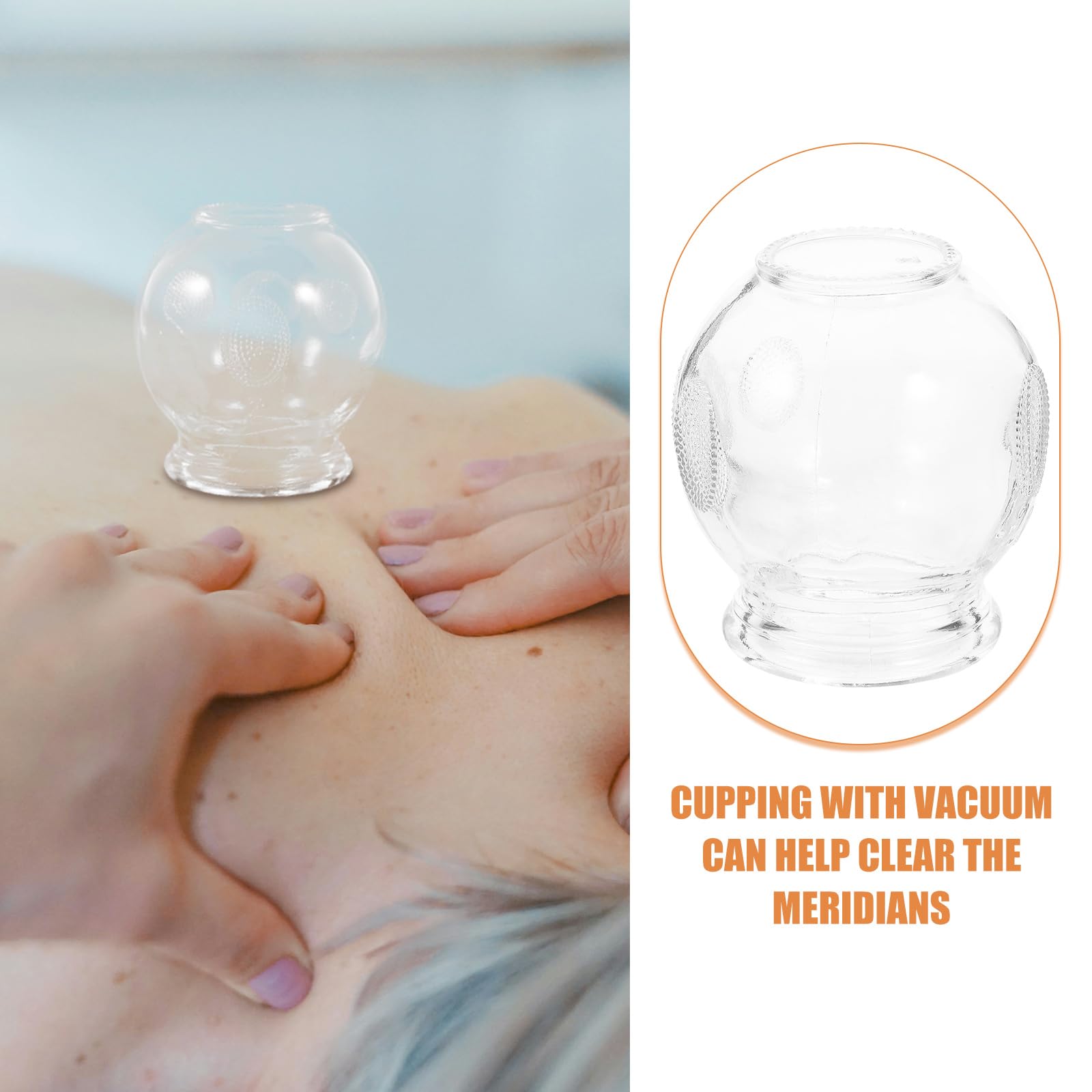 Healvian 8pcs Glass Fire Chinese Acupoint Cupping Glass Cupping Device Body Care Cupping Suction Healvian