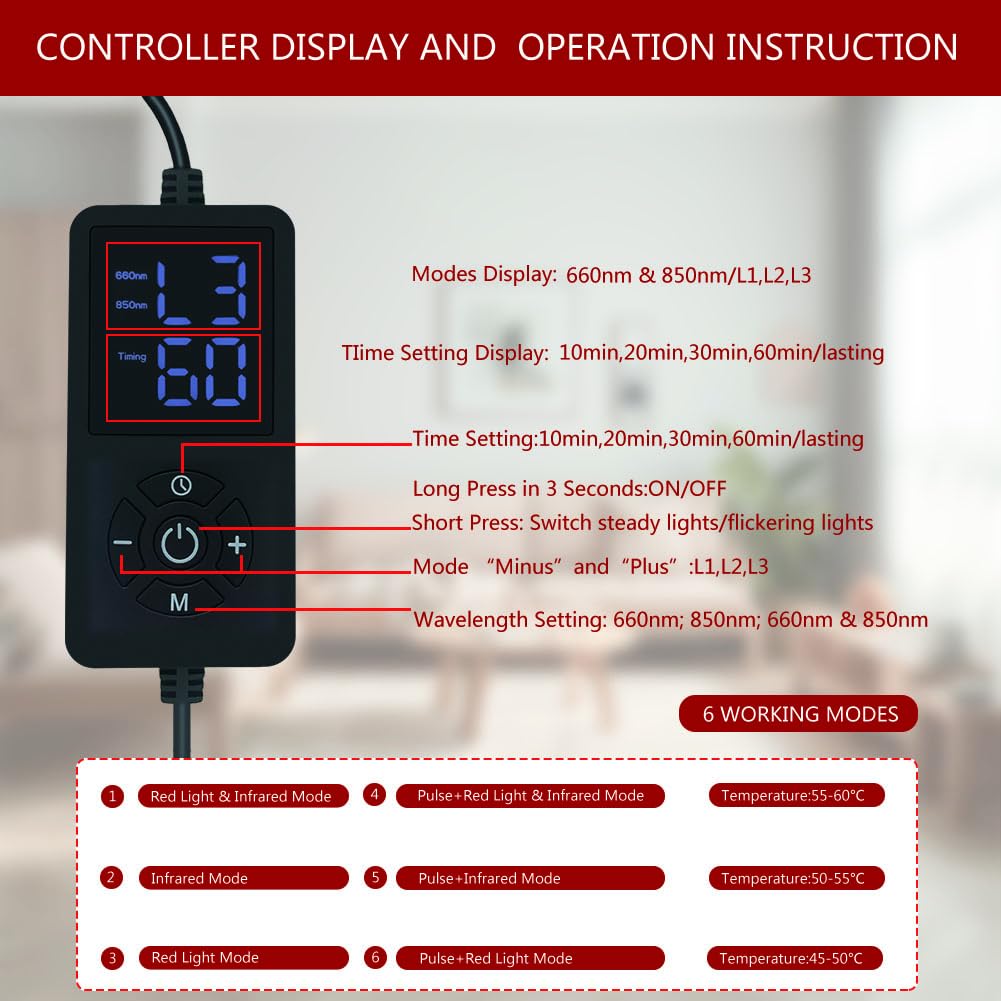 Foyuankin 660nm Red Light Therapy Pad for Joints, 850nm Infrared Light Benefits for Joint Foyuankin