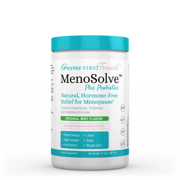 Greens First Female MenoSolve Plus Probiotics, Natural Relief for Menopause, 30 Servings
