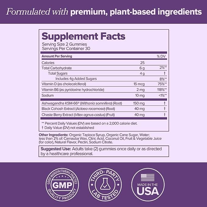 MENO Gummies for Menopause, 30 Servings (Pack of 1) - Hormone-Free Menopause