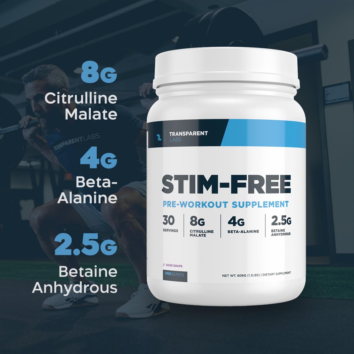 Transparent Labs Stim-Free Pre-Workout - Caffeine & Stim Free Pre Workout Powder