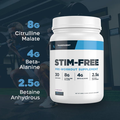 Transparent Labs Stim-Free Pre-Workout - Caffeine & Stim Free Pre Workout Powder