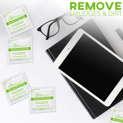 Care Touch Alcohol Wipes - Individually Wrapped Alcohol Prep Pads with 70% Isopropyl