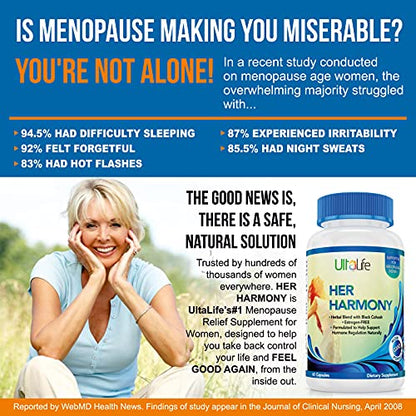 ULTALIFE Her Harmony Menopause Pills - Best Menopause Supplements for Women