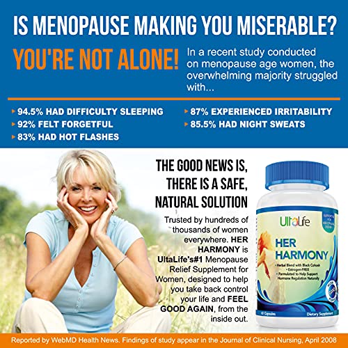ULTALIFE Her Harmony Menopause Pills - Best Menopause Supplements for Women ULTALIFE