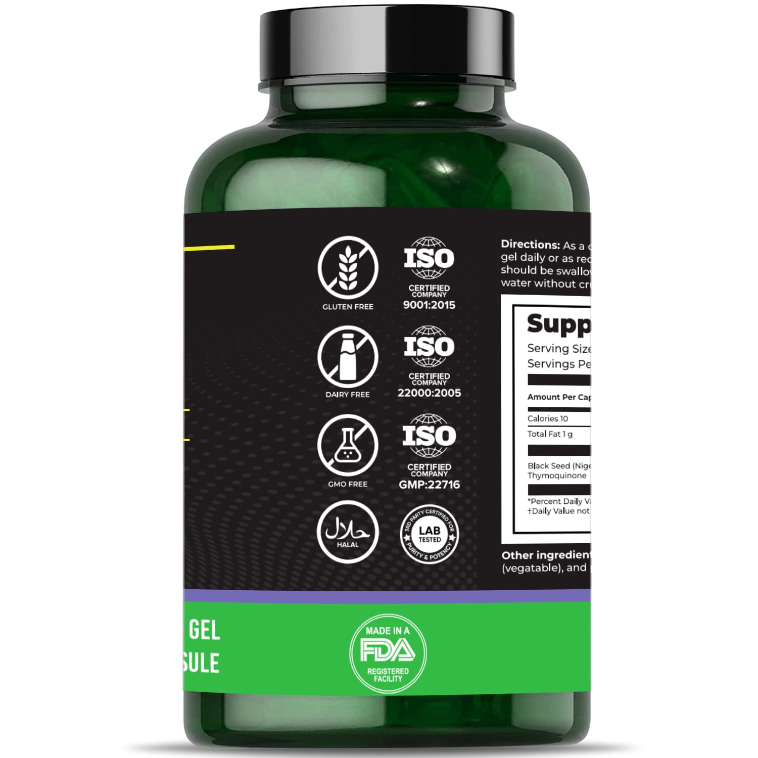 aromel Black Seed Oil Capsules, 90 Days Supply, 2% Thymoquinone, Non-GMO aromel