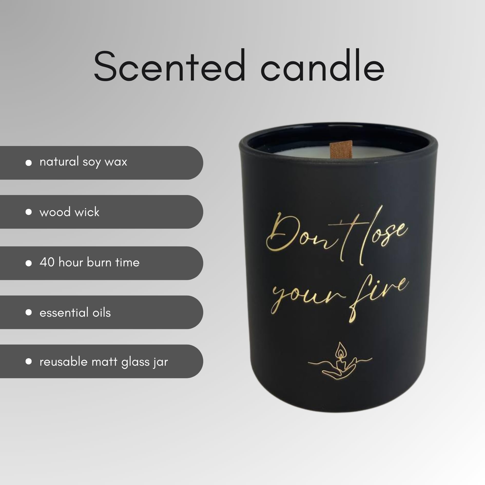 100% Natural Soy Wax Candle, Valentines Day Gifts for Women & Men, Candles for Home