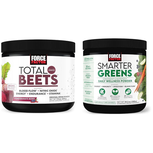 Force Factor Total Beets Drink Mix Superfood Powder with Nitrates to Support Circulation