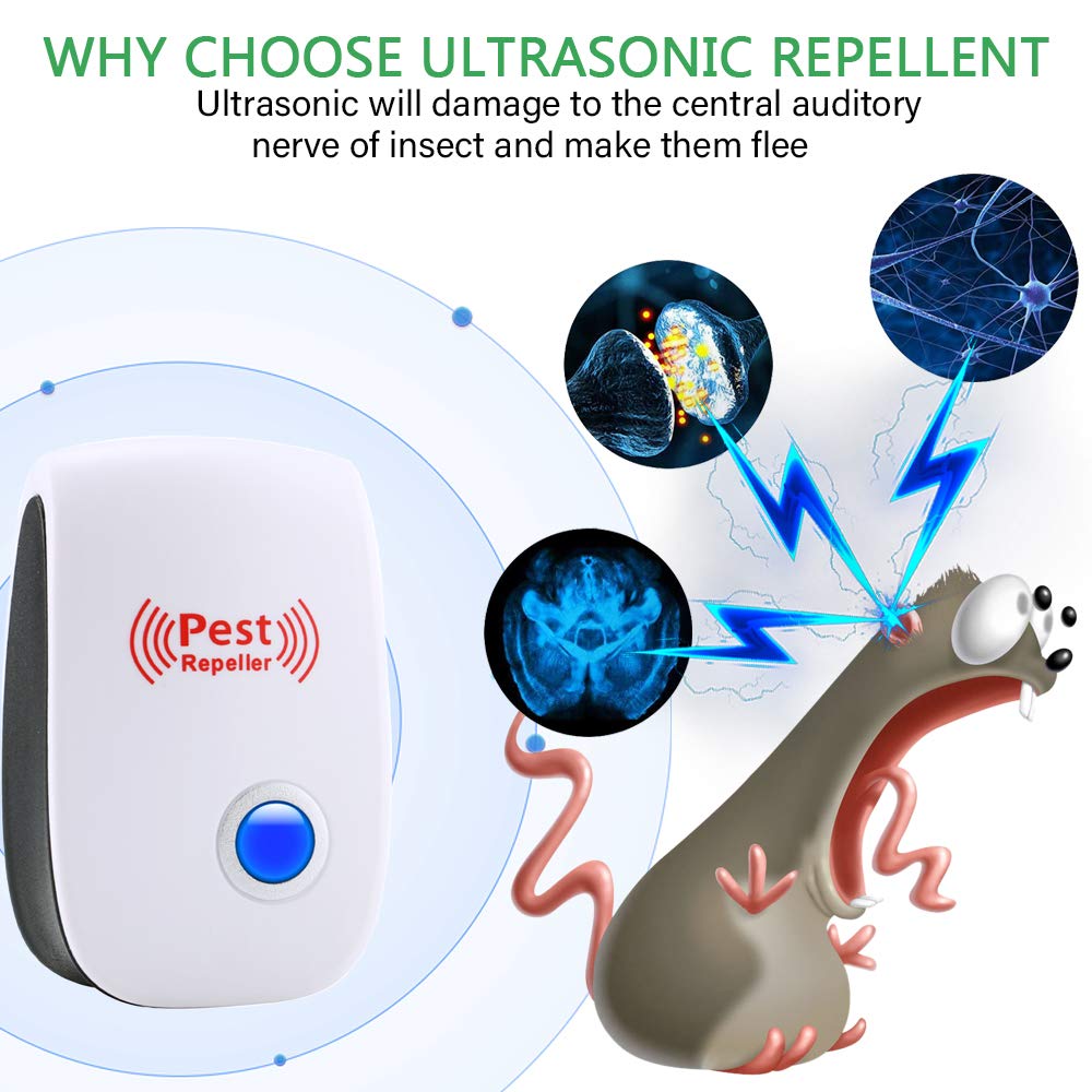 Ultrasonic Pest Repeller 6 Packs Electronic Plug in Indoor Sonic Repellent