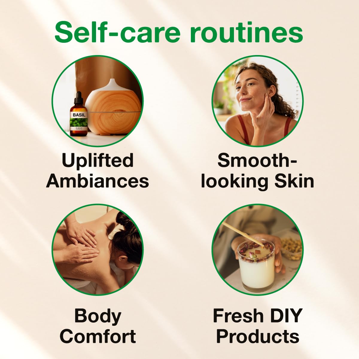 Kukka Basil Essential Oil for Diffusers - Basil Essential Oil for Skin - Basil Oil for Aromatherapy, Skin, Fragrance KUKKA essential oils