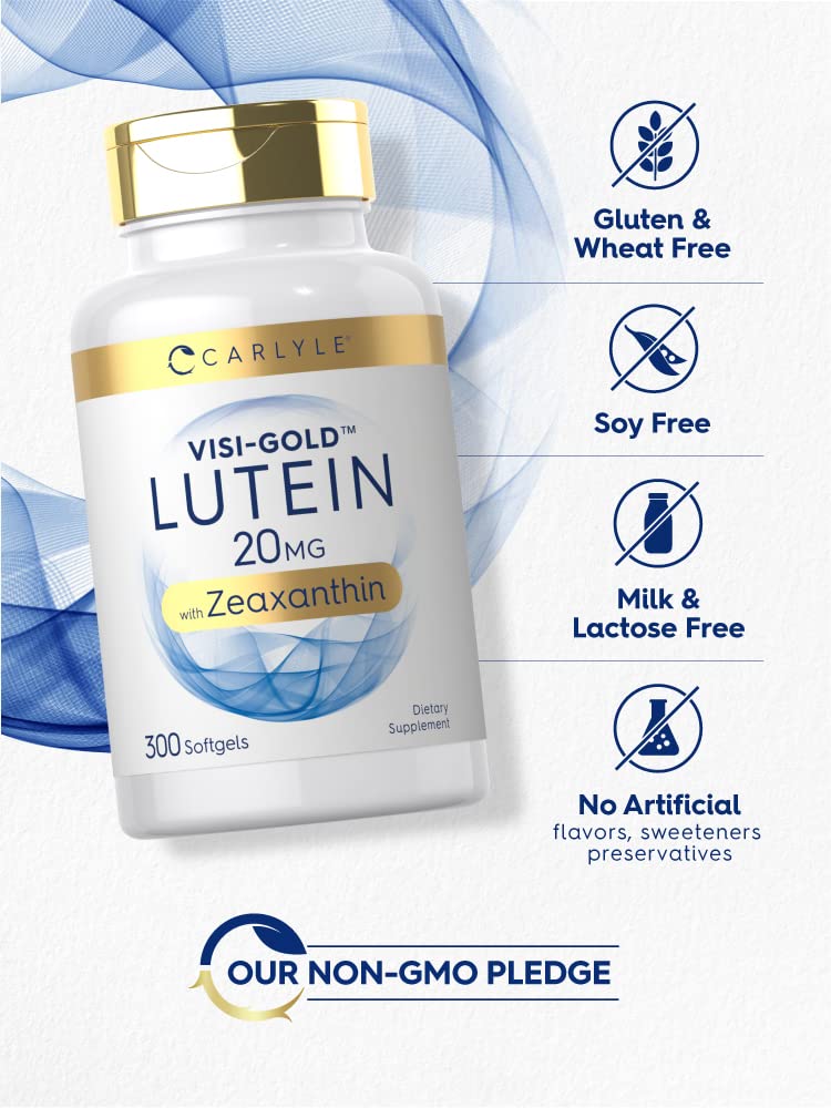 Carlyle Lutein and Zeaxanthin 20mg | 300 Softgels | Eye Health Vitamins