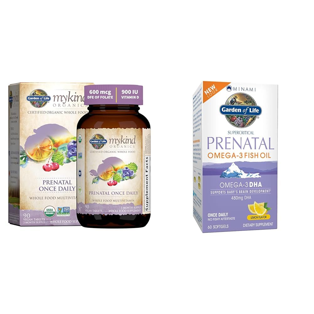 Garden of Life Organics Prenatal Vitamin: Folate for Energy & Healthy Fetal Development & Prenatal DHA