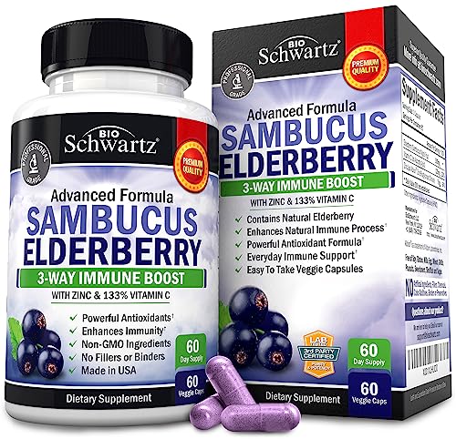 Elderberry with Zinc and Vitamin C for Adults - Immune Support Vitamins 