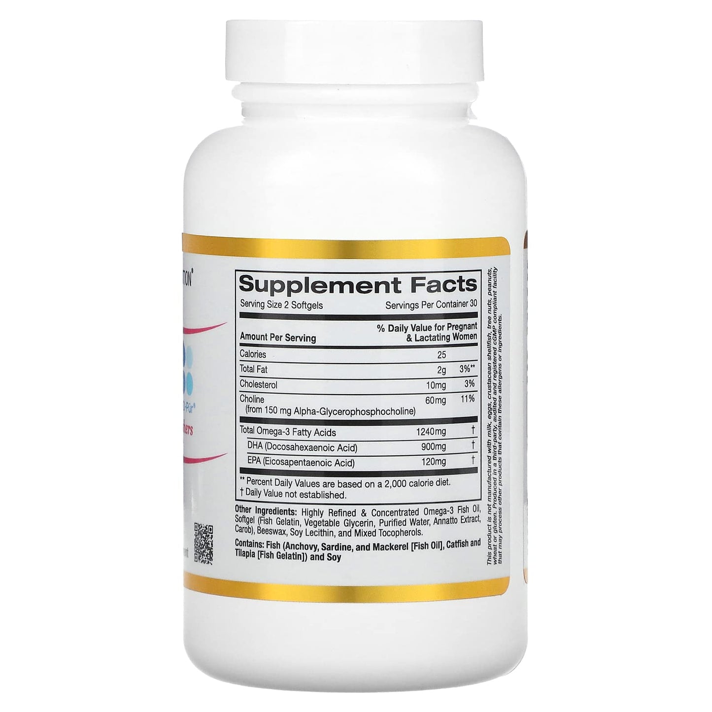 California Gold Nutrition Prenatal DHA for Pregnant and Nursing Mothers, 900 mg, 60 Fish Gelatin Softgels