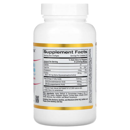 California Gold Nutrition Prenatal DHA for Pregnant and Nursing Mothers, 900 mg, 60 Fish Gelatin Softgels