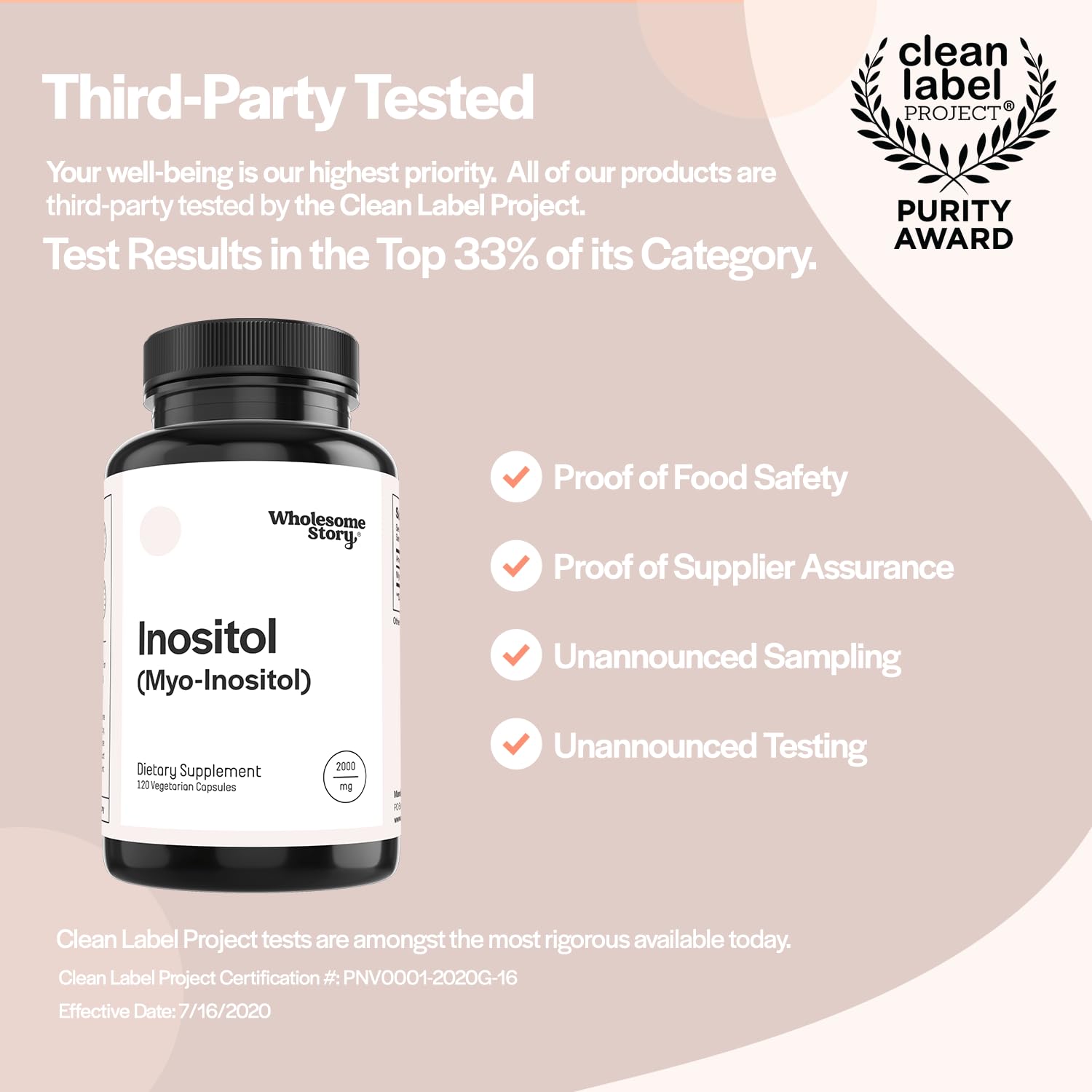 Pure Inositol Supplement | Myo-Inositol Supplement | Inositol Powder Capsules Wholesome Story