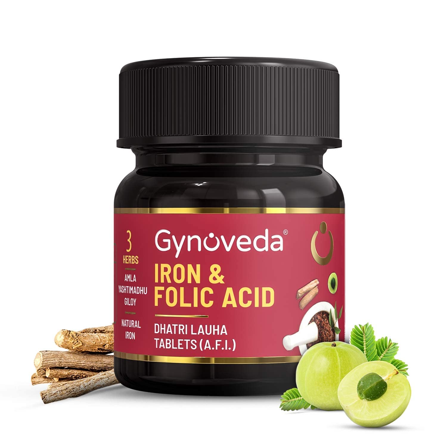 Uxa Gynoveda Iron Folic Acid Supplement | Ayurvedic Blood Builder for Hemoglobin Lost in Periods