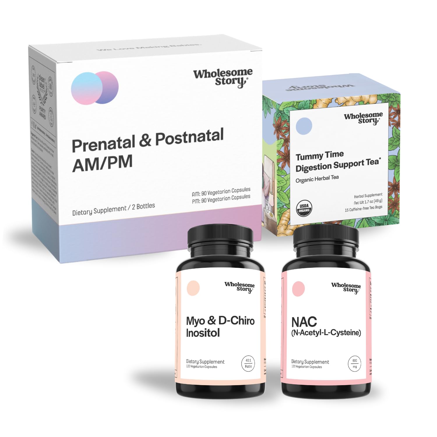 Premium Pregnancy Bundle: Myo-Inositol & D-Chiro Inositol Blend Capsule | NAC Supplement N-Acety