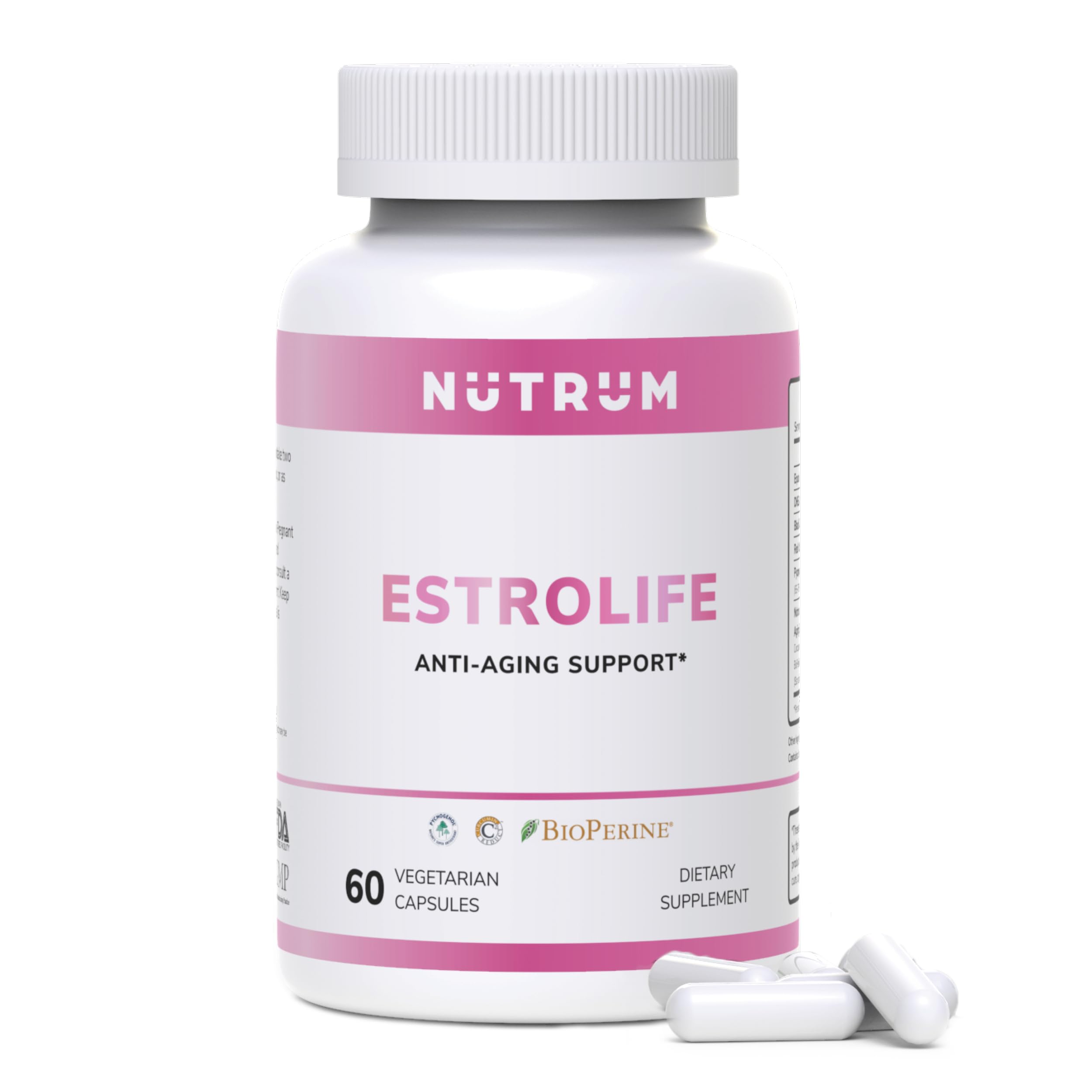 Estrolife Anti-Aging Support for Women by Nutrum, Vegan Supplement for Long Lasting Female Hormonal Balance