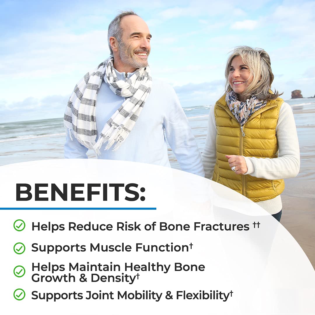 Bone Strength Supplement with Calcium + D3, K2 & Magnesium - Highly Absorbable BioSchwartz