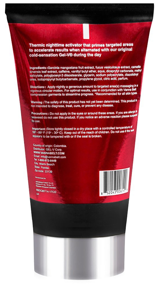 Vanna Belt Gel-V Hot Cream for Cellulite, 6.3 oz - Effective Nighttime Belly Fat Burning V VANNA BELT