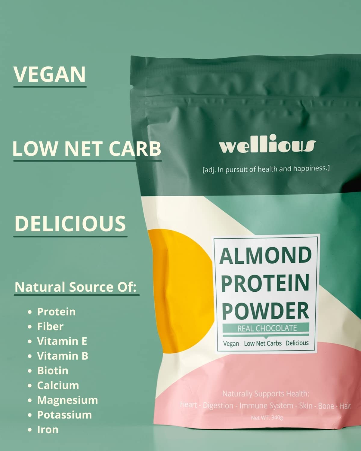 wellious – Clean Vegan Protein Powder – for Gut Health, Plant Based, Keto Friendly, No Sodium