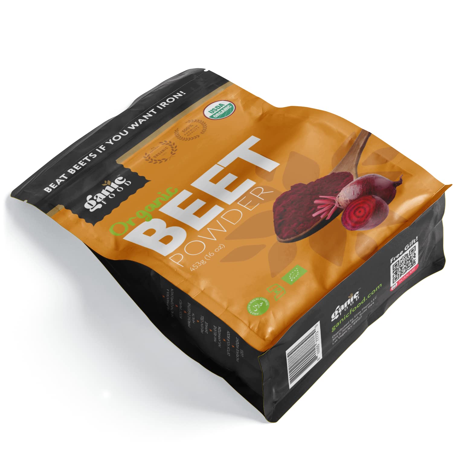 Ganic Food Organic Beetroot Powder, 16 Ounces