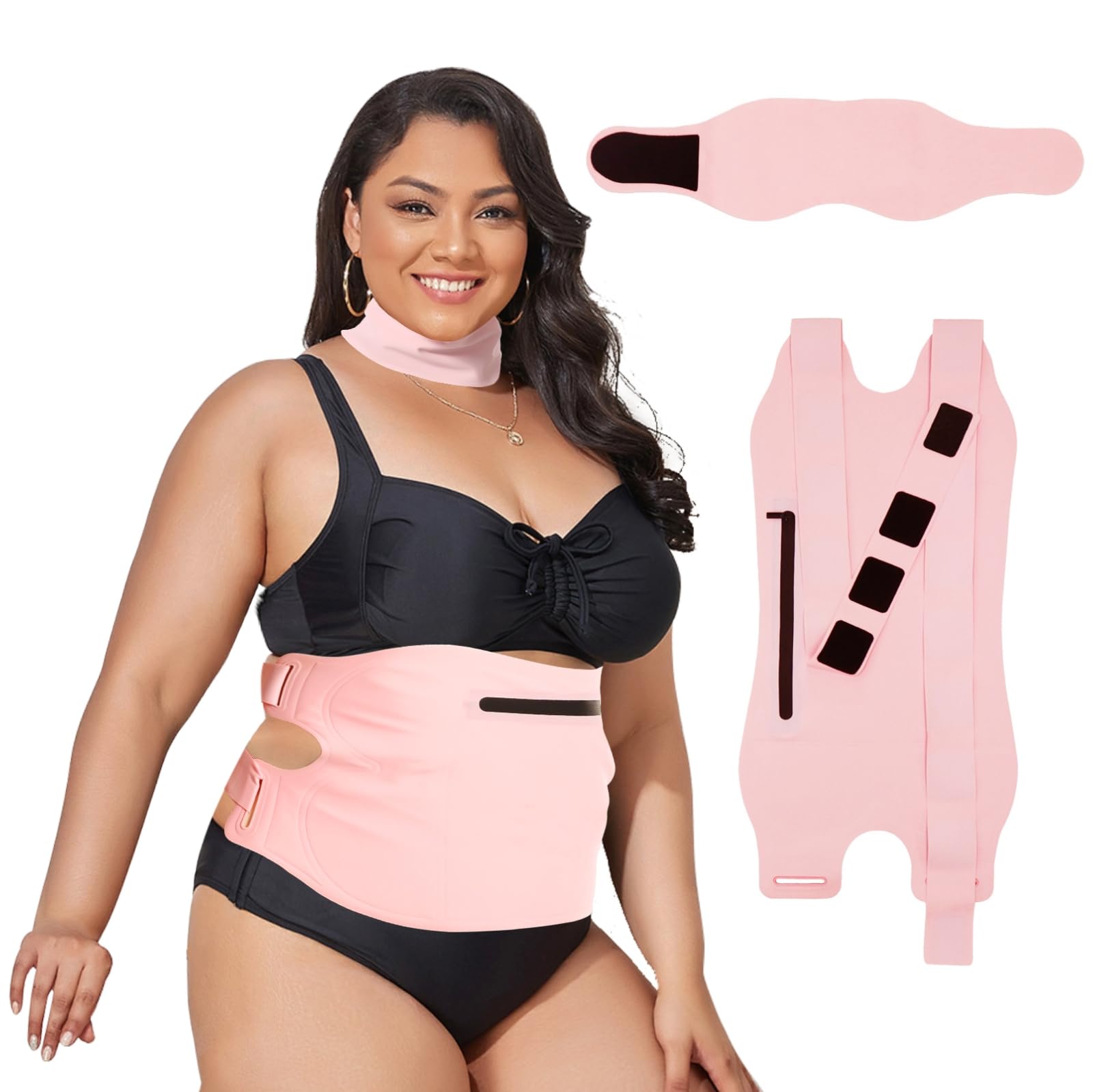 YEEYAA 2 Pcs Castor Oil Pack, Castor Oil Pack Wrap Plus Size for Waist and Neck