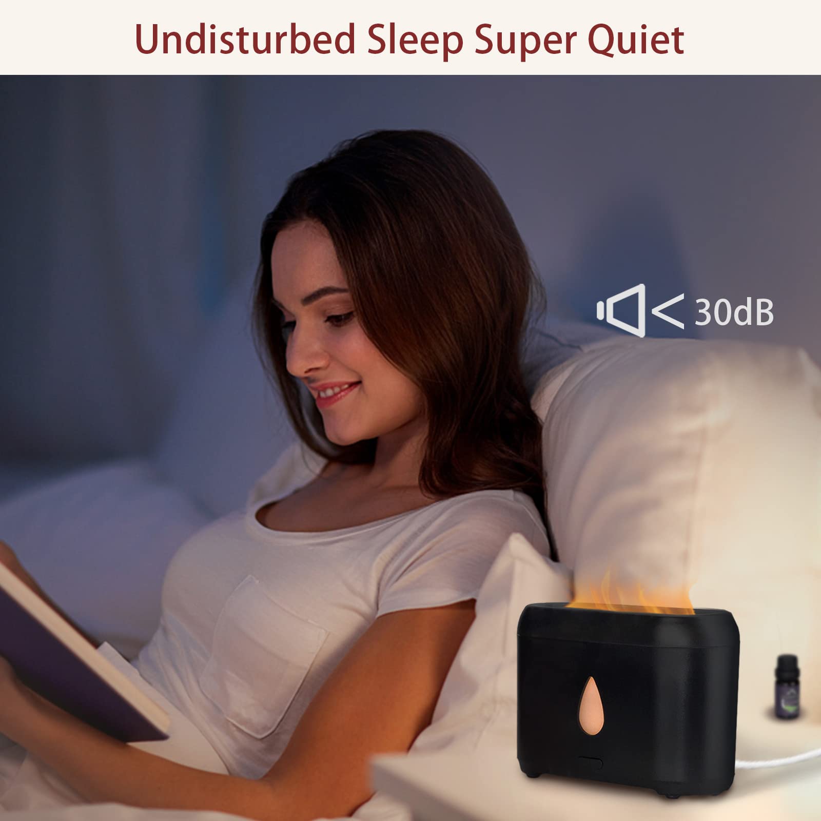 Flame Diffuser for Essential Oils (Black) Phimuezl