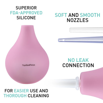 TopQuaFocus 8oz Enema Bulb Kit Anal and Vaginal Douche Bulb for Men Flushing System Enemas Silicone
