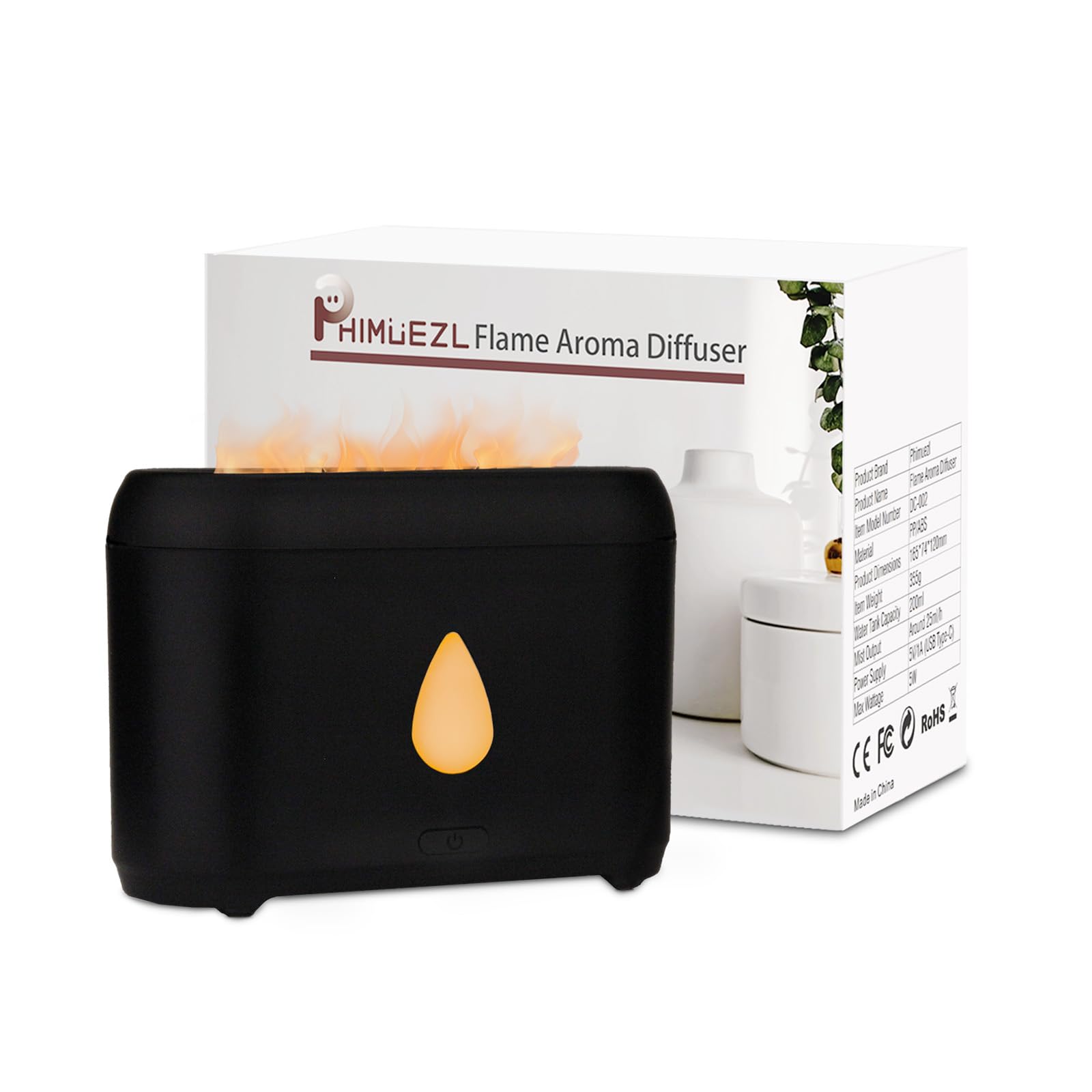 Flame Diffuser for Essential Oils (Black)