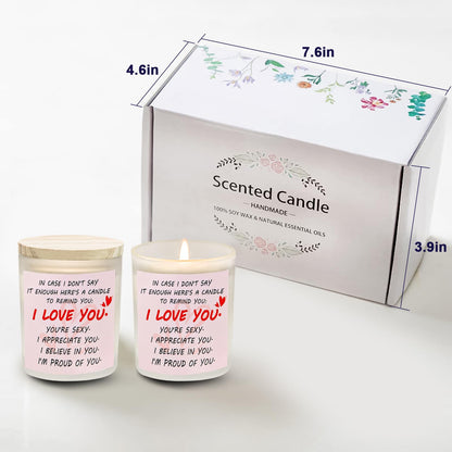 Gifts for Her Anniversary Candler - 2pack Valentine's Day Candle Gift,Wife Gifts Anniversary,Vanilla Lavender