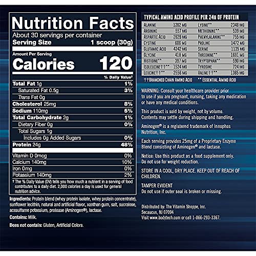 BODYTECH Whey Tech Pro24 Powder Vanilla Ice Cream (2 lbs/30 Servings) BODYTECH