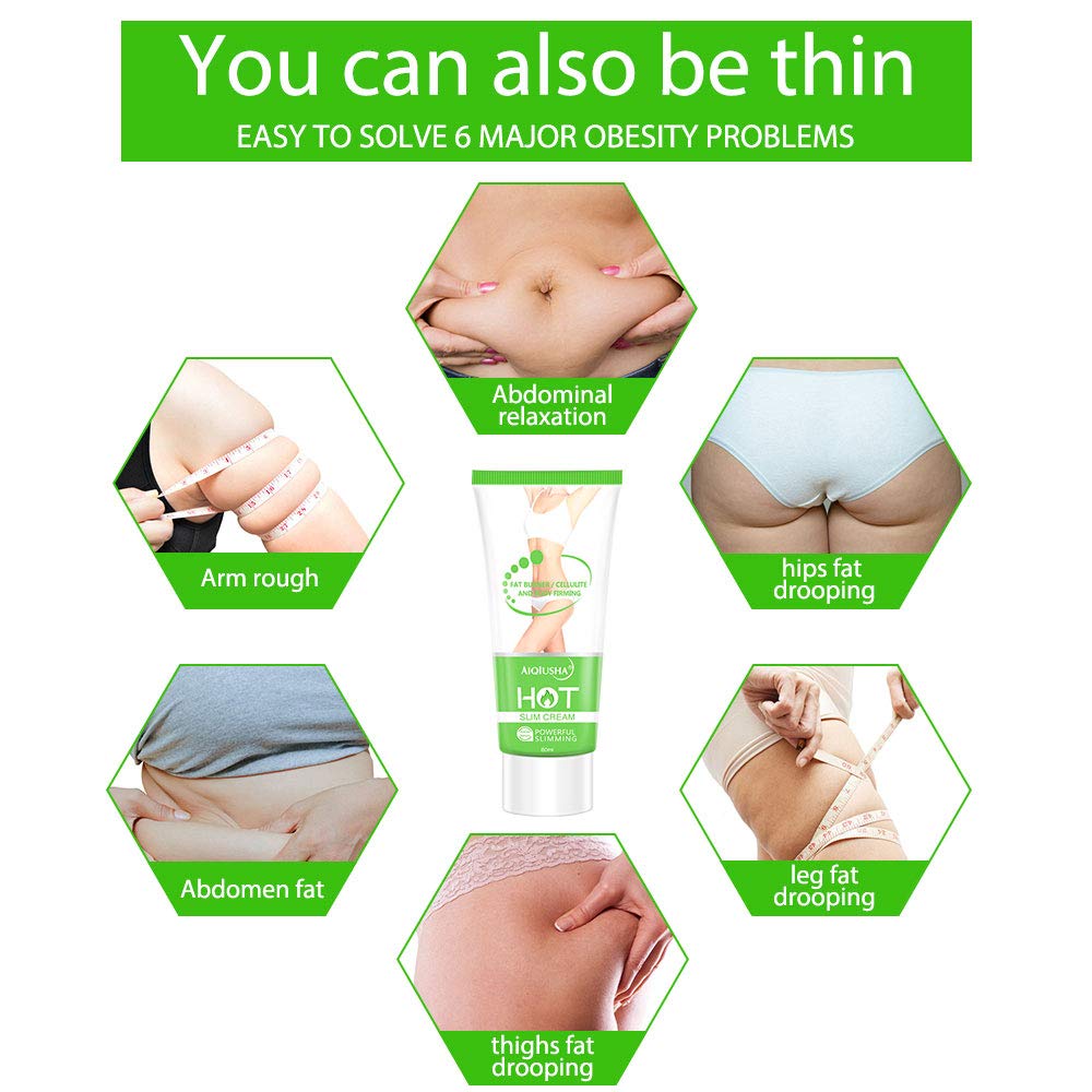 Hot Cream, Cellulite Slimming & Firming Cream, Abdominal Fat Burner, Deep Tissue Massag
